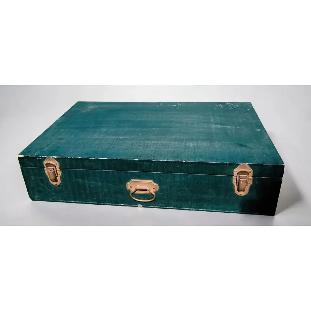 Vintage 1930s Salesman Sample Case Antique Industrial Wood Display Box Green...